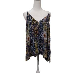 Peyton Jensen Women's Size Medium Ikat Boho Shell Tank Top Sleeveless Shirt EUC